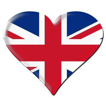 United Kingdom 3D heart shaped flag
