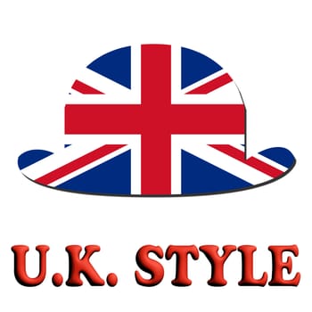 UK style illustration with england flag bowler shaped
