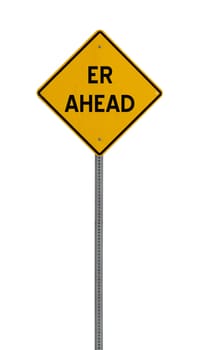 A yellow road warning sign isolated on white. Includes clipping path.