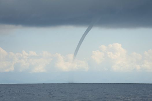 Waterspout or tornado that was observed over the Pacific Ocean near Costa Rica.