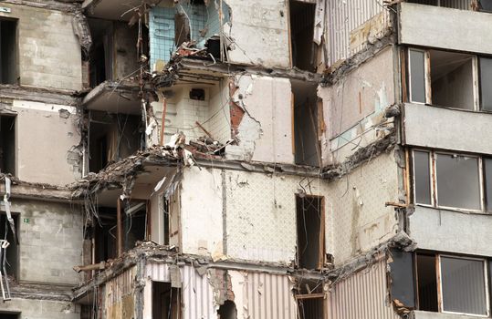 demolition of old buildings for new construction