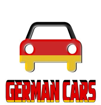 German cars illustration with Germany flag