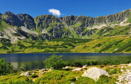 Lake between mountains