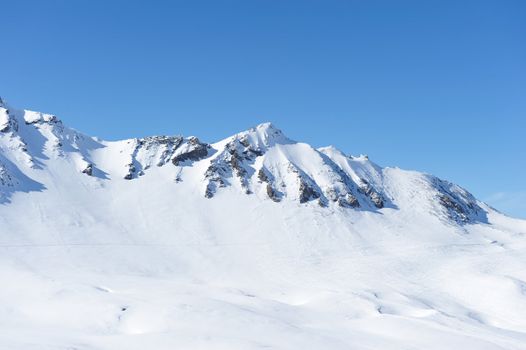 Mountains with snow in winter, Val-d'Isere, Alps, France