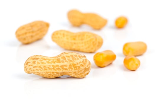 Peanuts, on white background