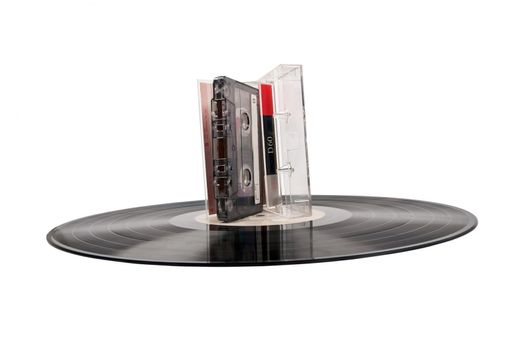 audio tape and vinyl record