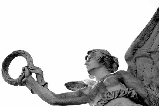 War Memorial Sculpture. Stone Angel in Marano, Italy.