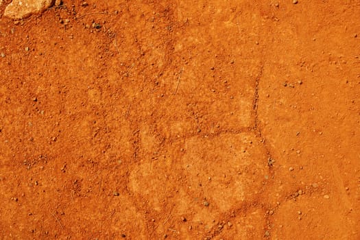 Typical tropical laterite soil, called red earth  because of the iron oxydation giving the rust color, great pedology or geology background.