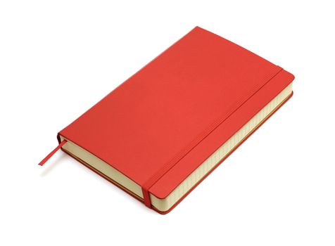 Red pocket journal on white