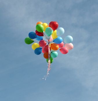 multicolored balloons in the city festival