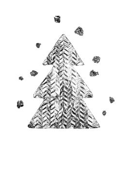 Christmas trees isolated on white