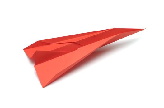 Paper airplane on white background