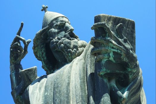 Famous bronze statue of bishop in Croatia, Europe