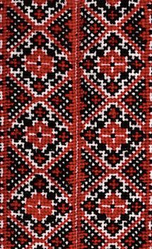 embroidered good by cross-stitch pattern. ukrainian ethnic ornament