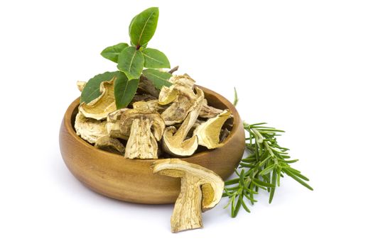 herbs and dried mushrooms - boletus