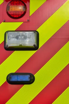 Back lights of fire engine