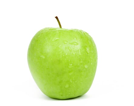 fresh Single Green Apple isolated on a white background 