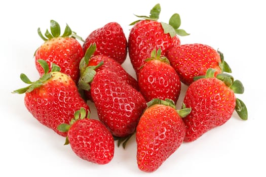 fresh strawberries isolated on white background