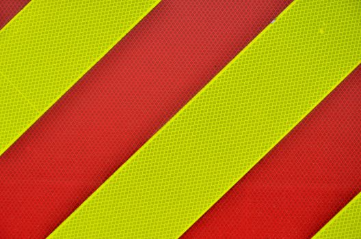 Yellow and red diagonal High Visibility Stripes