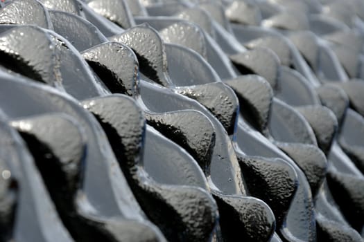 farm equipment in extreme close up