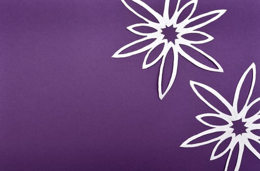 beautiful snowflake on purple background