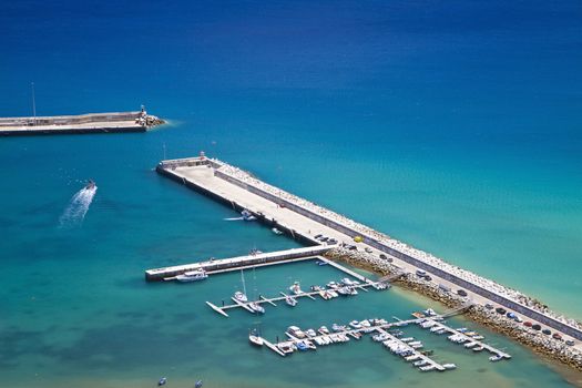 The harbor in Porto Santo, Madeira islands, Portugal, port