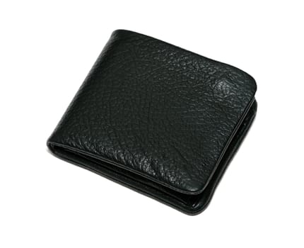 Black leather new wallet isolated over white background