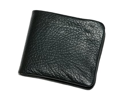 Black leather new wallet isolated over white background