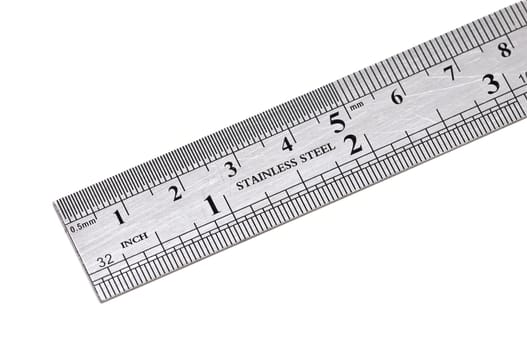 Metal ruler isolated on white background