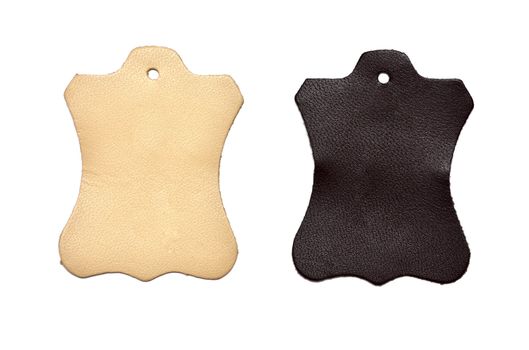 leather tags or label on white background