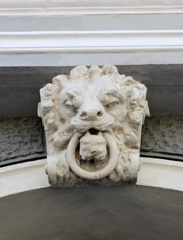 head of lion - detail of building exterior in Odesa