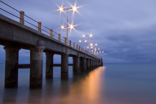 Porto Santo pier in the evening, Portugal