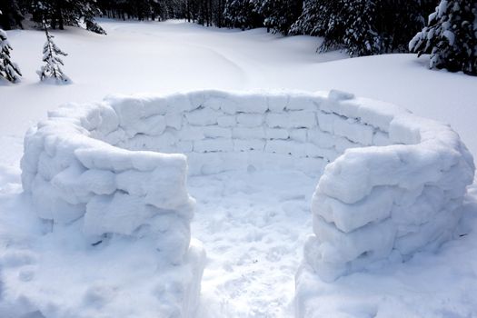 Snow fort. Winter Landscape