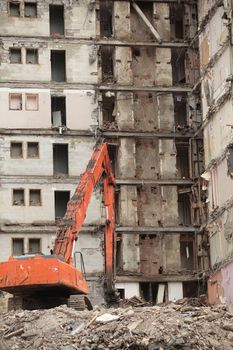 demolition of old buildings for new construction