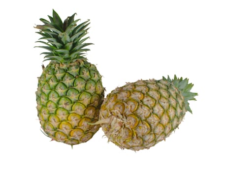 Colorful pineapple at a white background