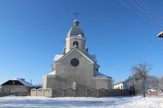 Church in winter in Wiesenberg
