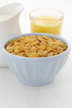 delicious and healthy corn flakes, served in a beautiful French Cafe au Lait Bowl 