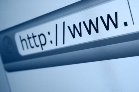 Closeup of Computer Screen With Address Bar of Browser