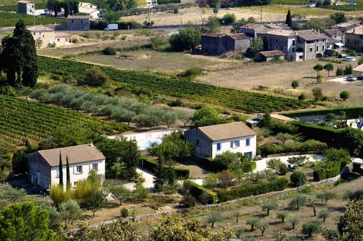 French landscape of the Cevennes in the department of Gard