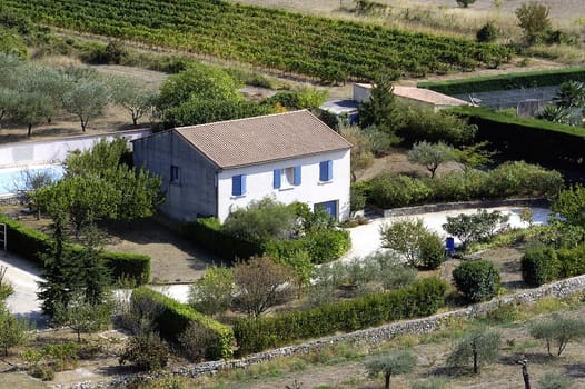 French landscape of the Cevennes in the department of Gard