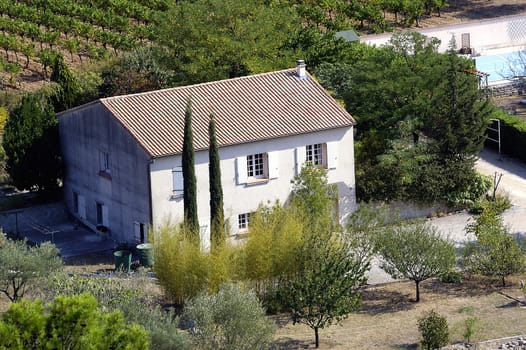 French landscape of the Cevennes in the department of Gard