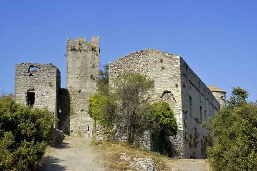 Castle of Tornac in the French area of the Cevennes in the department of Gard