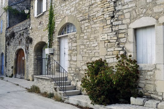 Sight of the French village of Vezenobres in the department of Gard