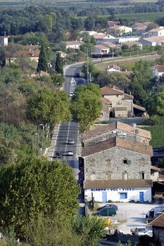 French landscape of the Cevennes in the department of Gard