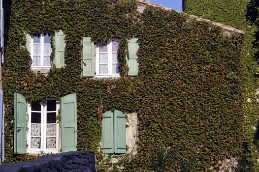Sight of the French village of Vezenobres in the department of Gard