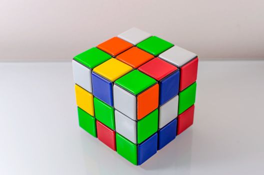 Unsolved Rubiks Cube, Problem Solving or Challenge Concept