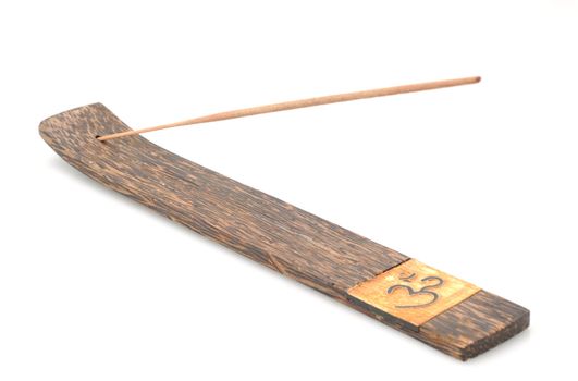 Incense stick and incense holder isolated with nobody