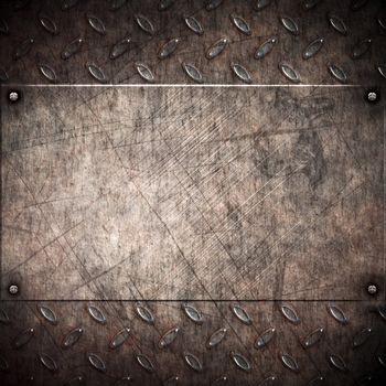 old dirty and grungy diamond plate metal background