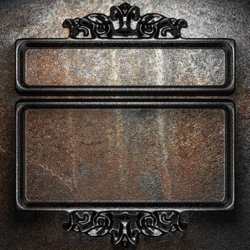 iron vintage ornament on wall