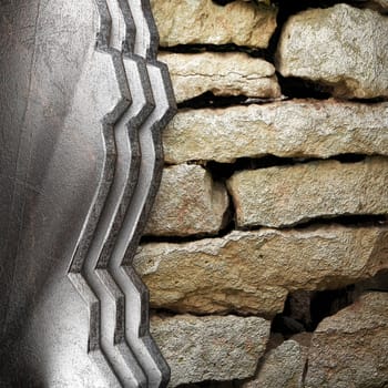 metal on wall made in 3D